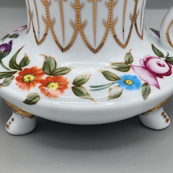 Vintage Royal Danube 5" Creamer Footed Floral Gold Trim Victorian Elegant Dinner - Picture 5 of 16